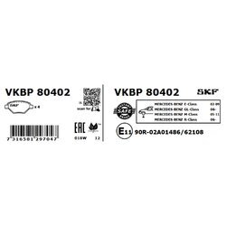 Sada brzdových platničiek kotúčovej brzdy SKF VKBP 80402 - obr. 1
