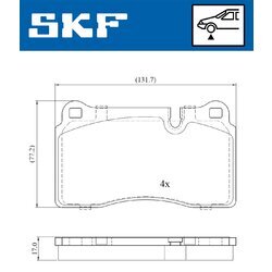 Sada brzdových platničiek kotúčovej brzdy SKF VKBP 80609 - obr. 2