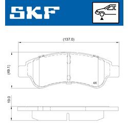 Sada brzdových platničiek kotúčovej brzdy SKF VKBP 80648 - obr. 2