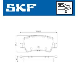 Sada brzdových platničiek kotúčovej brzdy SKF VKBP 90027 - obr. 2