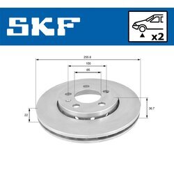 Brzdový kotúč SKF VKBD 80003 V2 - obr. 1
