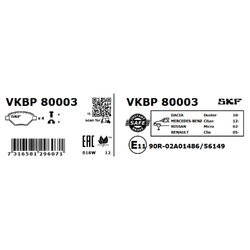 Sada brzdových platničiek kotúčovej brzdy SKF VKBP 80003 - obr. 2