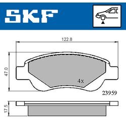 Sada brzdových platničiek kotúčovej brzdy SKF VKBP 80037