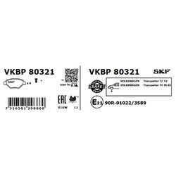 Sada brzdových platničiek kotúčovej brzdy SKF VKBP 80321 - obr. 1