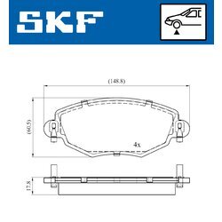 Sada brzdových platničiek kotúčovej brzdy SKF VKBP 80390