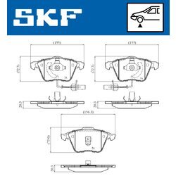 Sada brzdových platničiek kotúčovej brzdy SKF VKBP 81038 E