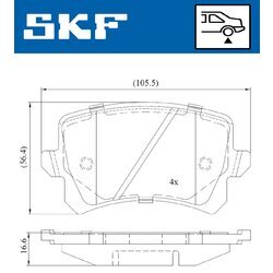 Sada brzdových platničiek kotúčovej brzdy SKF VKBP 90023 - obr. 2
