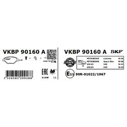 Sada brzdových platničiek kotúčovej brzdy SKF VKBP 90160 A - obr. 5