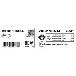 Sada brzdových platničiek kotúčovej brzdy SKF VKBP 90434 - obr. 1