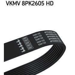 Ozubený klinový remeň SKF VKMV 8PK2605 HD