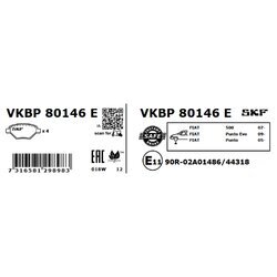 Sada brzdových platničiek kotúčovej brzdy SKF VKBP 80146 E - obr. 1