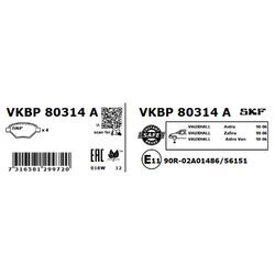 Sada brzdových platničiek kotúčovej brzdy SKF VKBP 80314 A - obr. 4