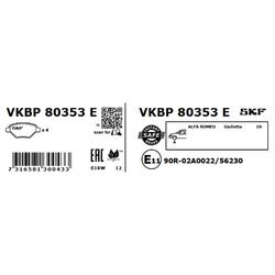 Sada brzdových platničiek kotúčovej brzdy SKF VKBP 80353 E - obr. 1