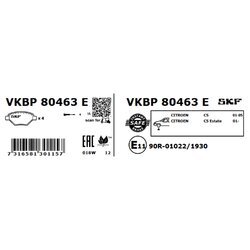 Sada brzdových platničiek kotúčovej brzdy SKF VKBP 80463 E - obr. 2