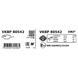 Sada brzdových platničiek kotúčovej brzdy SKF VKBP 80542 - obr. 1