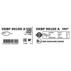 Sada brzdových platničiek kotúčovej brzdy SKF VKBP 90100 A - obr. 1