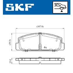 Sada brzdových platničiek kotúčovej brzdy SKF VKBP 90587