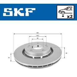 Brzdový kotúč SKF VKBD 80127 V2 - obr. 1