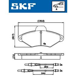 Sada brzdových platničiek kotúčovej brzdy SKF VKBP 80601 E