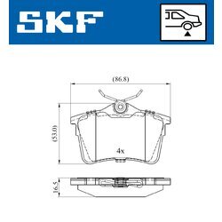 Sada brzdových platničiek kotúčovej brzdy SKF VKBP 90036