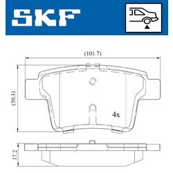 Sada brzdových platničiek kotúčovej brzdy SKF VKBP 90407 - obr. 2
