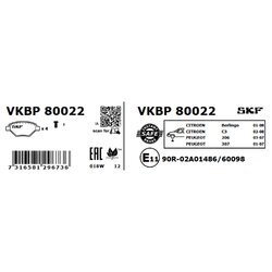 Sada brzdových platničiek kotúčovej brzdy SKF VKBP 80022 - obr. 4