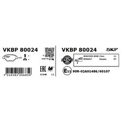 Sada brzdových platničiek kotúčovej brzdy SKF VKBP 80024 - obr. 3