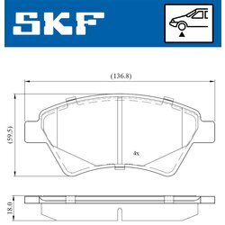 Sada brzdových platničiek kotúčovej brzdy SKF VKBP 80163 - obr. 2