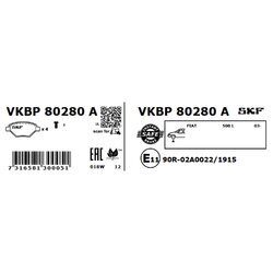 Sada brzdových platničiek kotúčovej brzdy SKF VKBP 80280 A - obr. 1