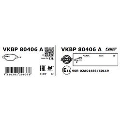Sada brzdových platničiek kotúčovej brzdy SKF VKBP 80406 A - obr. 1