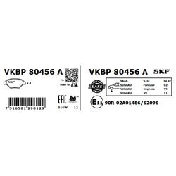 Sada brzdových platničiek kotúčovej brzdy SKF VKBP 80456 A - obr. 1