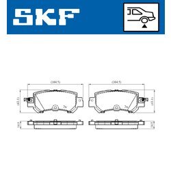 Sada brzdových platničiek kotúčovej brzdy SKF VKBP 90418 A