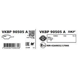 Sada brzdových platničiek kotúčovej brzdy SKF VKBP 90505 A - obr. 1