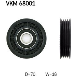 Vratná/vodiaca kladka rebrovaného klinového remeňa SKF VKM 68001