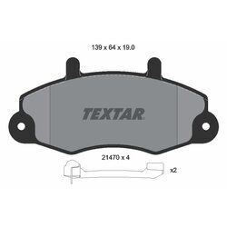Sada brzdových platničiek kotúčovej brzdy TEXTAR 2147002