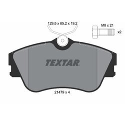 Sada brzdových platničiek kotúčovej brzdy TEXTAR 2147902