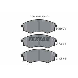 Sada brzdových platničiek kotúčovej brzdy TEXTAR 2172501