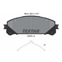 Sada brzdových platničiek kotúčovej brzdy TEXTAR 2445201