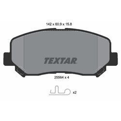 Sada brzdových platničiek kotúčovej brzdy TEXTAR 2556401