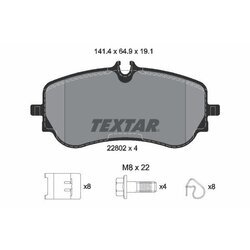 Sada brzdových platničiek kotúčovej brzdy TEXTAR 2280201