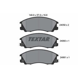 Sada brzdových platničiek kotúčovej brzdy TEXTAR 2405901