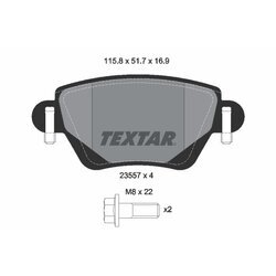 Sada brzdových platničiek kotúčovej brzdy TEXTAR 2355702