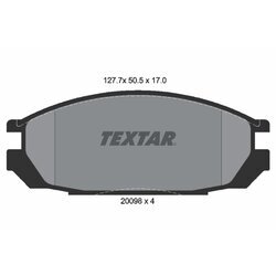 Sada brzdových platničiek kotúčovej brzdy TEXTAR 2009801