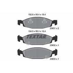 Sada brzdových platničiek kotúčovej brzdy TEXTAR 2363101