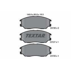 Sada brzdových platničiek kotúčovej brzdy TEXTAR 2372601