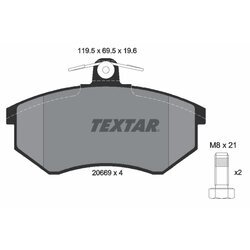 Sada brzdových platničiek kotúčovej brzdy TEXTAR 2066921