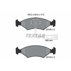Sada brzdových platničiek kotúčovej brzdy TEXTAR 2310501