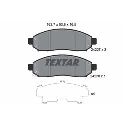 Sada brzdových platničiek kotúčovej brzdy TEXTAR 2422701