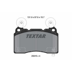 Sada brzdových platničiek kotúčovej brzdy TEXTAR 2591501