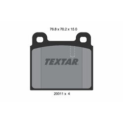 Sada brzdových platničiek kotúčovej brzdy TEXTAR 2001102